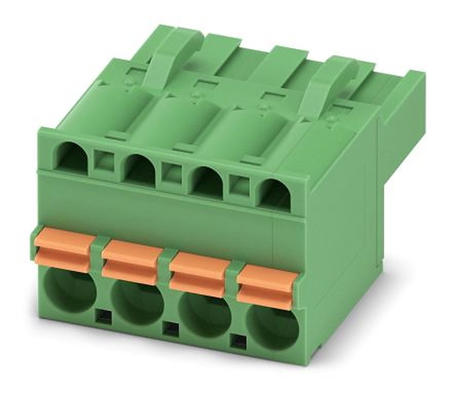 Phoenix Contact FKCT 2.5/4-ST-5.08 Series Pluggable Terminal Block, 4-Contact, 5.08 mm Pitch, 1 Row