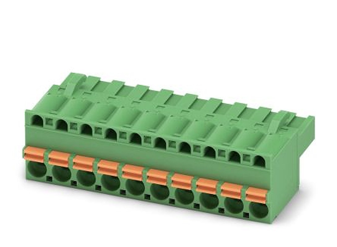 Phoenix Contact FKCT 2.5/10-ST-5.08 Series Pluggable Terminal Block, 10-Contact, 5.08 mm Pitch, 1 Row, 1902194