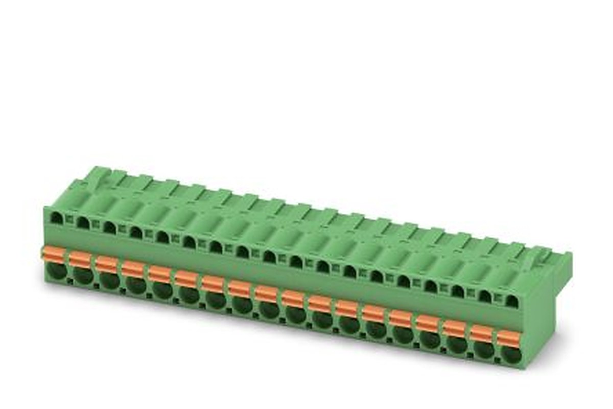 Phoenix Contact FKCT 2.5/18-ST-5.08 Series Pluggable Terminal Block, 18-Contact, 5.08 mm Pitch, 1 Row, 1902275