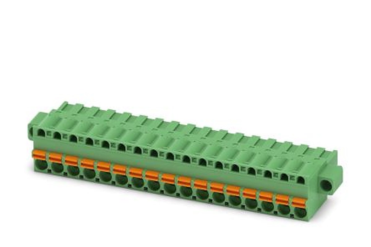 Phoenix Contact FKCT 2.5/17-STF-5.08 Series Pluggable Terminal Block, 17-Contact, 5.08 mm Pitch, 1 Row, 1902453
