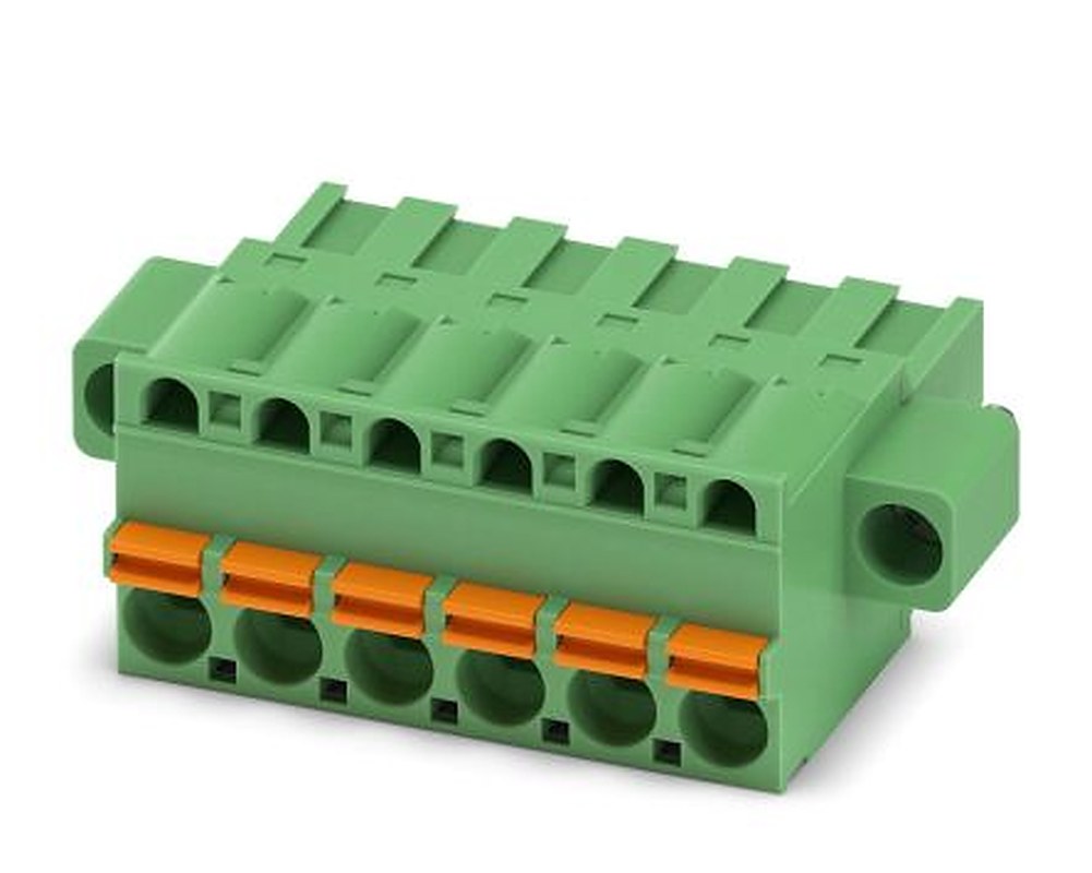 Phoenix Contact FKCT 2.5/6-STF Series Pluggable Terminal Block, 6-Contact, 5 mm Pitch, 1 Row, 1909443