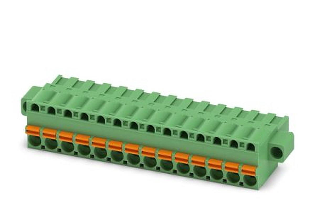 Phoenix Contact FKCT 2.5/14-STF Series Pluggable Terminal Block, 14-Contact, 5 mm Pitch, 1 Row, 1909524