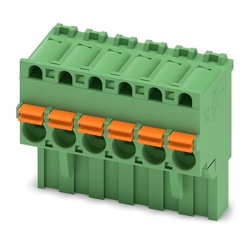 Phoenix Contact FKCVR 2.5/6-ST Series Pluggable Terminal Block, 6-Contact, 5 mm Pitch, 1 Row, 1909757