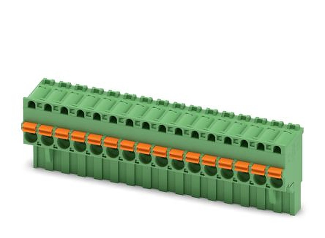 Phoenix Contact FKCVR 2.5/16-ST Series Pluggable Terminal Block, 16-Contact, 5 mm Pitch, 1 Row, 1909854