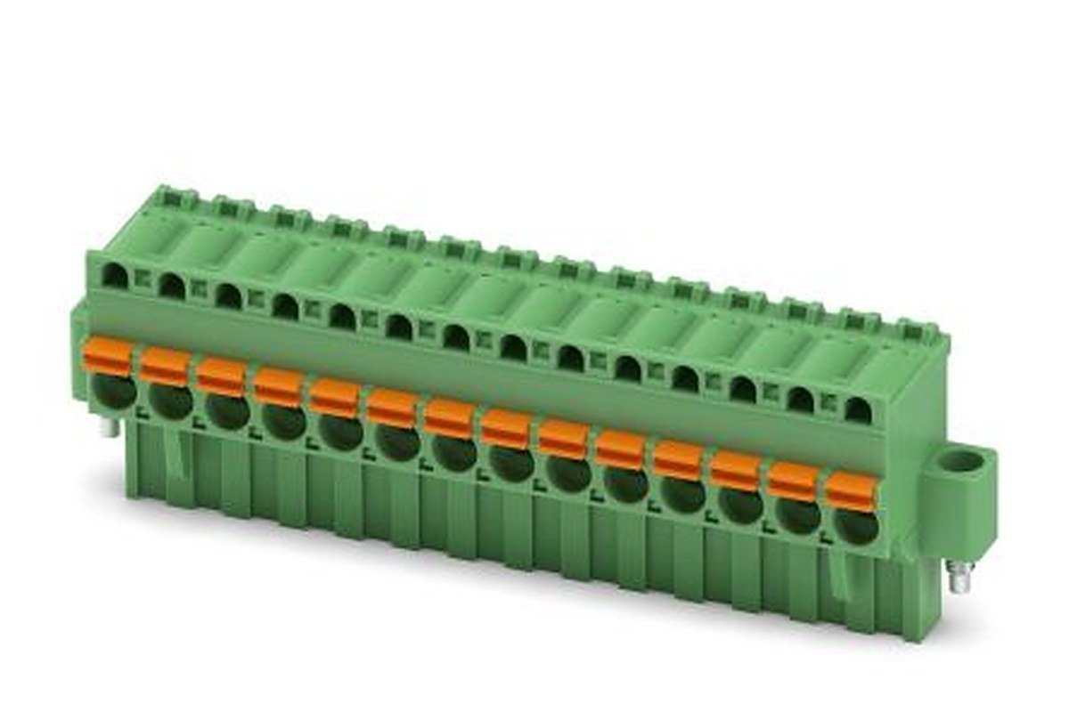 Phoenix Contact FKCVR 2.5/14-STF Series Pluggable Terminal Block, 14-Contact, 5 mm Pitch, 1 Row, 1910005