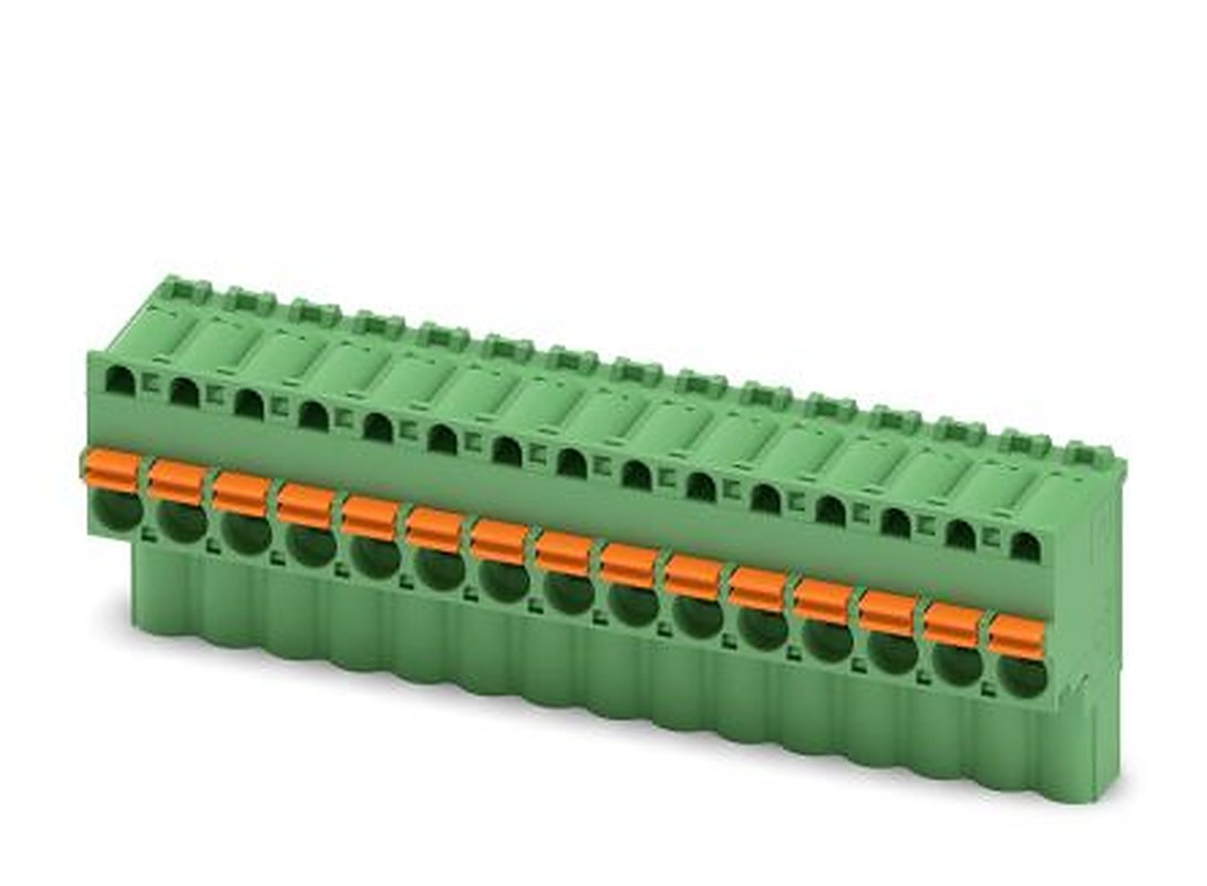 Phoenix Contact FKCVW 2.5/15-ST Series Pluggable Terminal Block, 15-Contact, 5 mm Pitch, 1 Row, 1910160