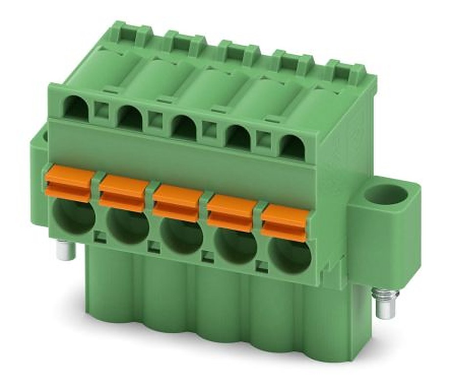 Phoenix Contact FKCVW 2.5/5-STF Series Pluggable Terminal Block, 5-Contact, 5 mm Pitch, 1 Row, 1910238