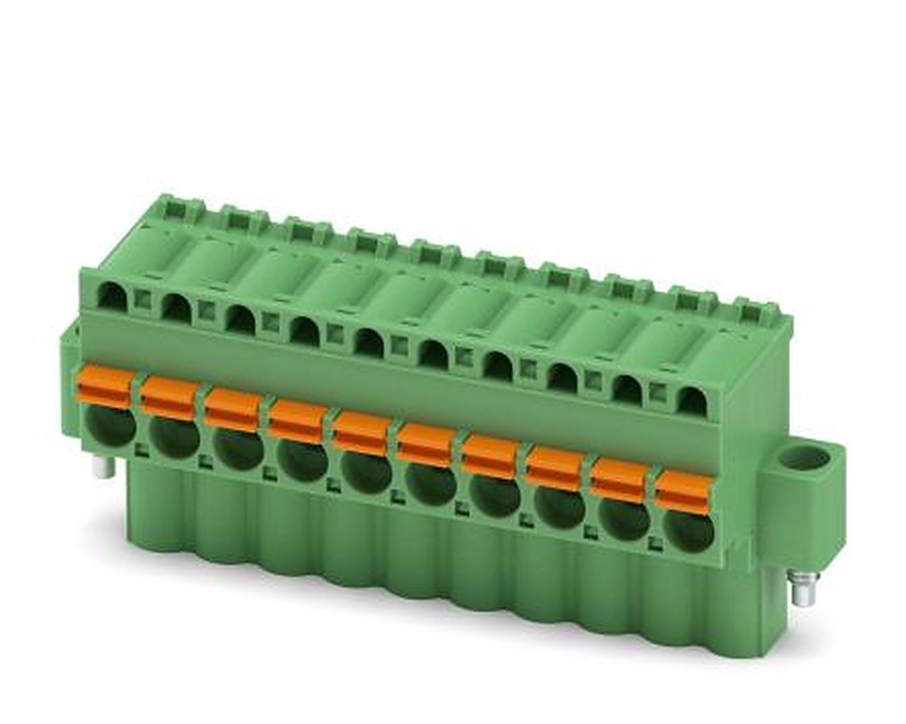 Phoenix Contact FKCVW 2.5/10-STF Series Pluggable Terminal Block, 10-Contact, 5 mm Pitch, 1 Row, 1910283