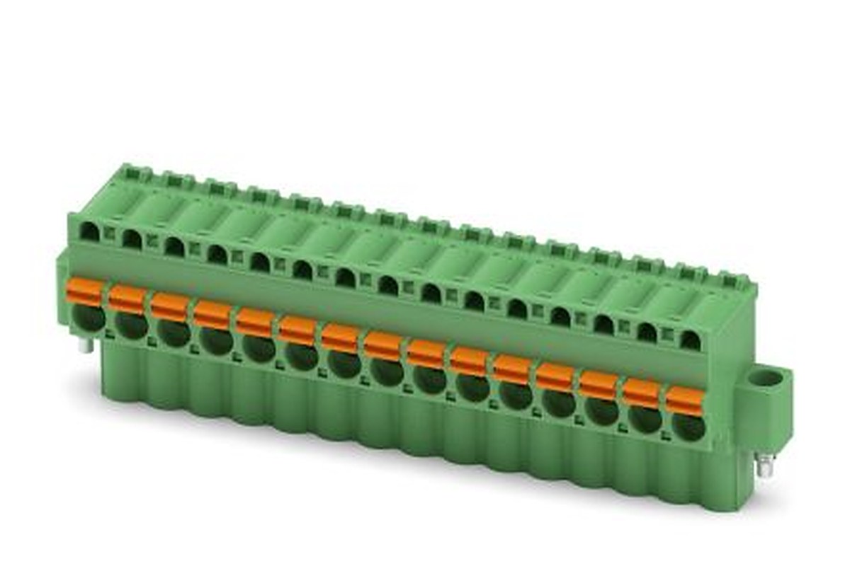 Phoenix Contact FKCVW 2.5/15-STF Series Pluggable Terminal Block, 15-Contact, 5 mm Pitch, 1 Row, 1910335