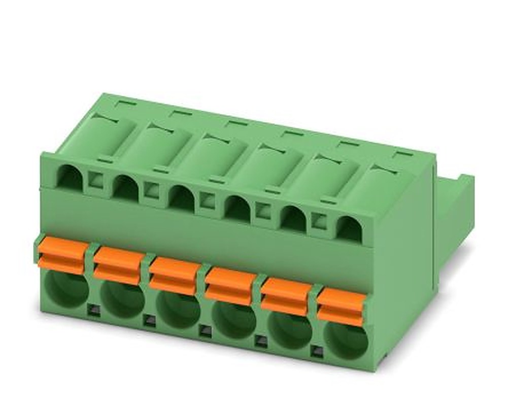 Phoenix Contact FKC 2.5/6-ST Series Pluggable Terminal Block, 6-Contact, 5 mm Pitch, 1 Row, 1910393