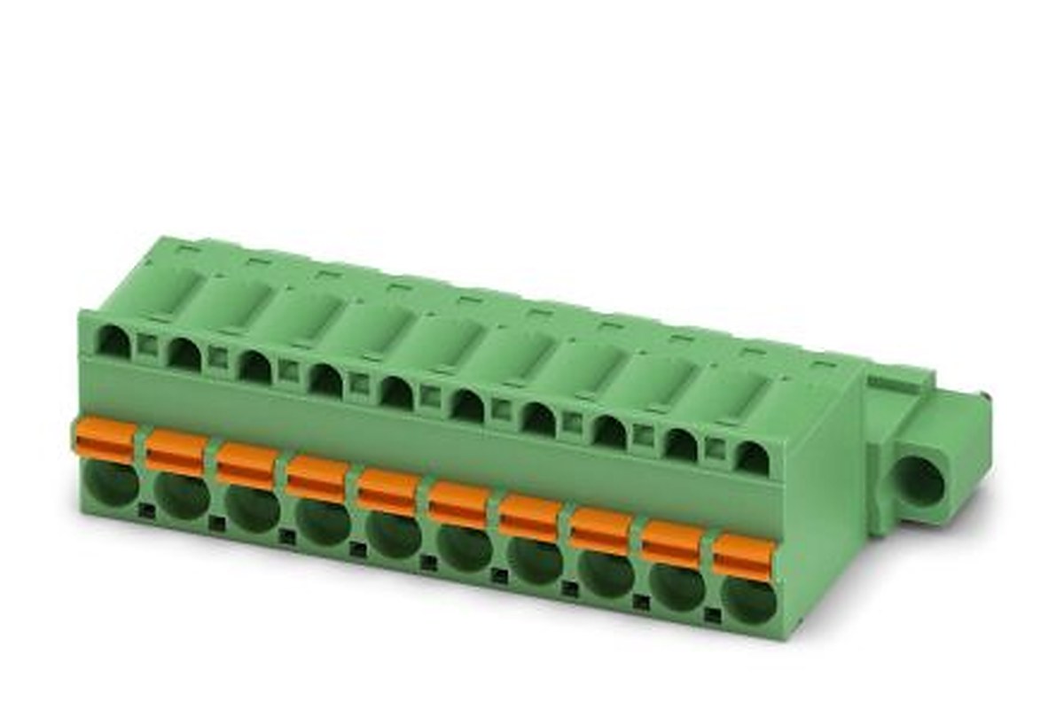 Phoenix Contact FKIC 2.5/10-STF Series Pluggable Terminal Block, 10-Contact, 5 mm Pitch, 1 Row, 1910908