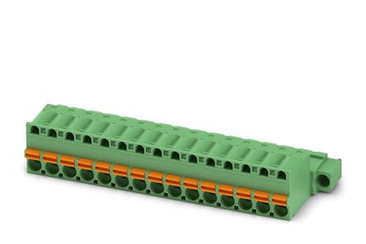 Phoenix Contact FKIC 2.5/15-STF Series Pluggable Terminal Block, 15-Contact, 5 mm Pitch, 1 Row, 1910953