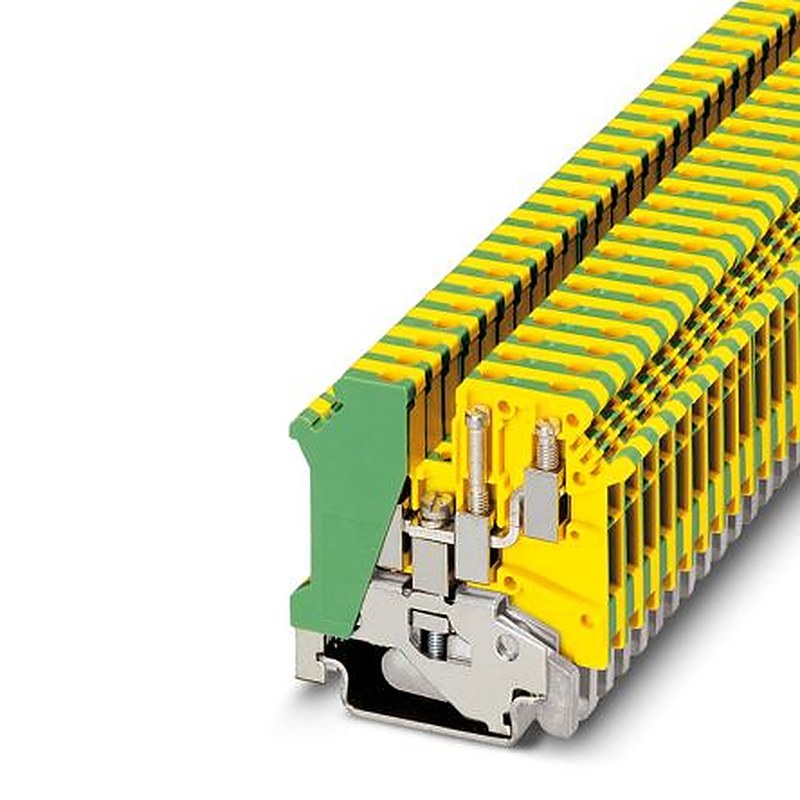 Phoenix Contact 1923076 UK 5-TWIN-PE Series Earth Terminal Block Green, Yellow, 0.2mm², 4 mm², 2-Level, Screw
