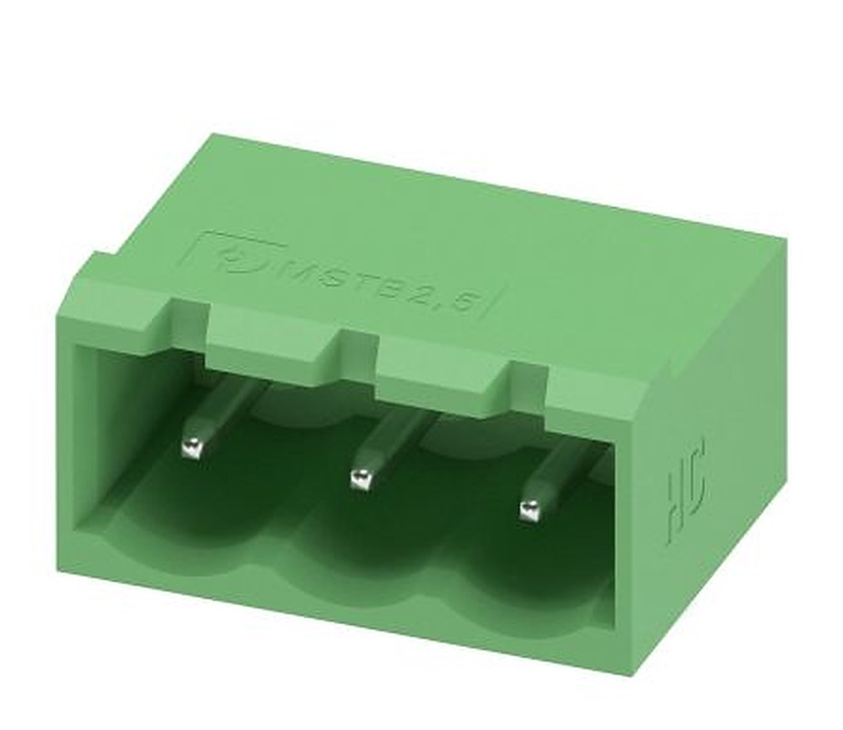 Phoenix Contact MSTBA 2.5 HC/ 3-G Series Pluggable Terminal Block, 3-Contact, 5 mm Pitch, 1 Row, 1923762