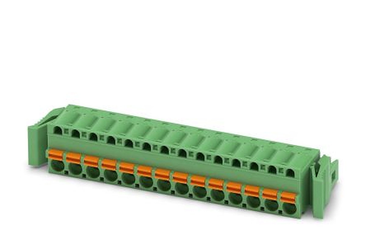 Phoenix Contact FKC 2.5/14-ST-5.08-RF Series Pluggable Terminal Block, 14-Contact, 5.08 mm Pitch, 1 Row, 1925812