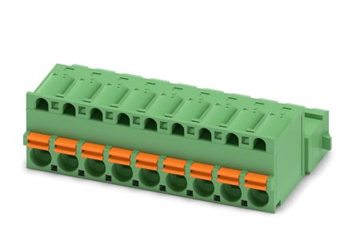 Phoenix Contact FKIC 2.5/9-ST-5.08-RN Series Pluggable Terminal Block, 9-Contact, 5.08 mm Pitch, 1 Row, 1925935