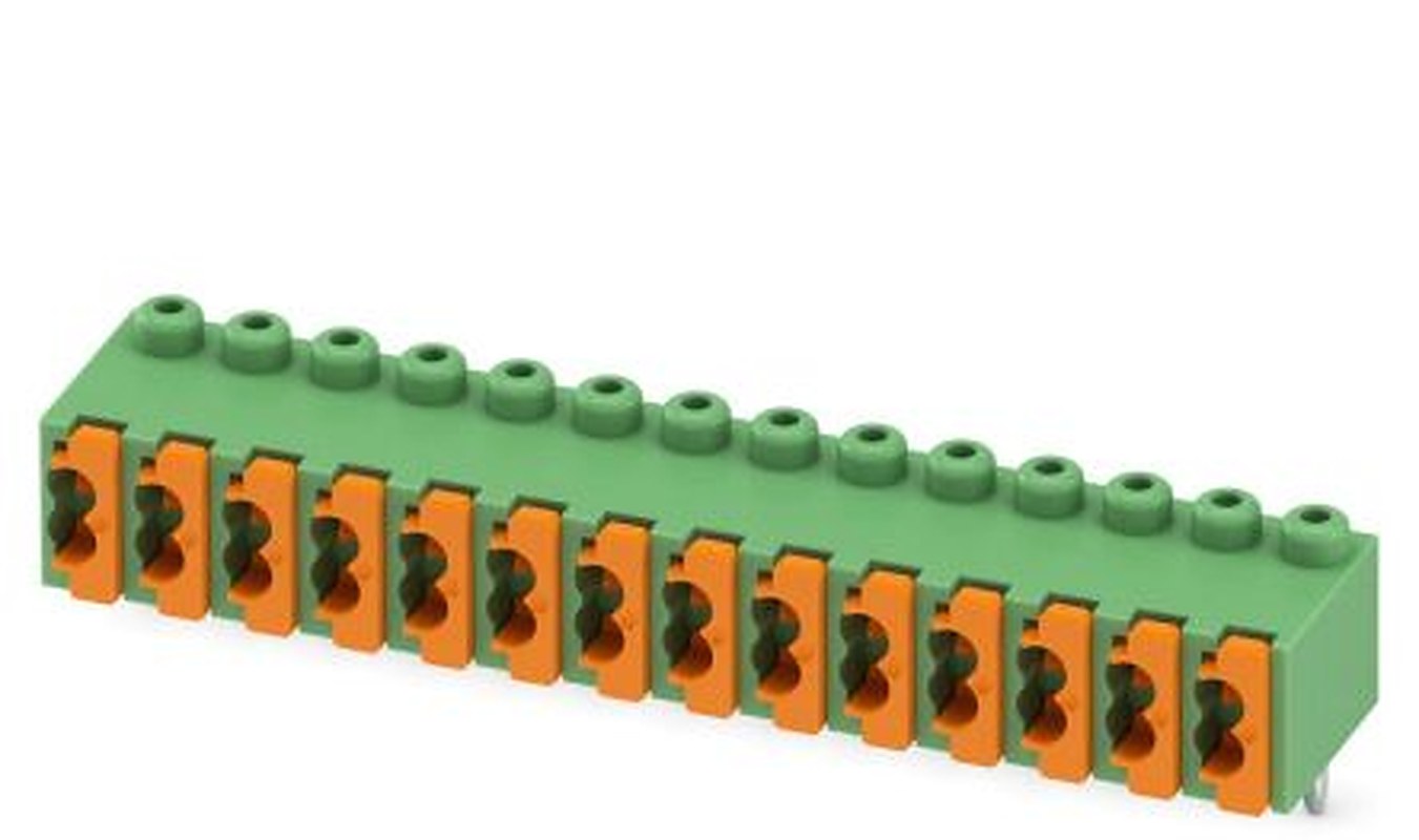 Phoenix Contact FK-MPT 0.5/14-3.5-H Series Horizontal PCB Terminal Block, 14 Contact(s), 3.5 mm Pitch, 1 Row