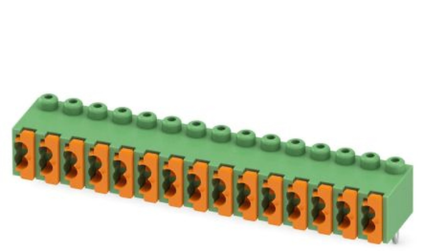 Phoenix Contact FK-MPT 0.5/15-3.5-H Series Horizontal PCB Terminal Block, 15 Contact(s), 3.5 mm Pitch, 1 Row