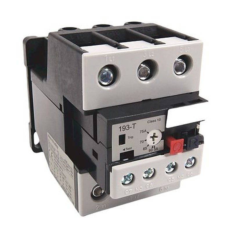 Allen Bradley, 193-T1 Overload Relay, 58A, 75 A F.L.C, 2mA Contact Rating, 18 W, 15V
