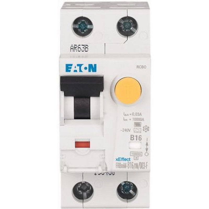 Eaton Residual Current Circuit Breaker with Overload Protection, 16A Current Rating, 1-Pole, 30 mA Trip Sensitivity,