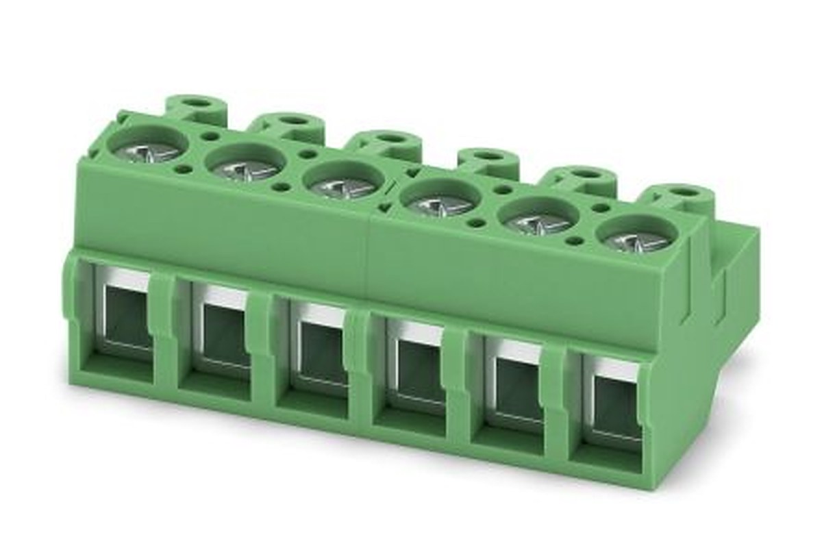 Phoenix Contact PT 1.5/ 6-PVH-5.0-A Series Pluggable Terminal Block, 6-Contact, 5 mm Pitch, 1 Row, 1935051