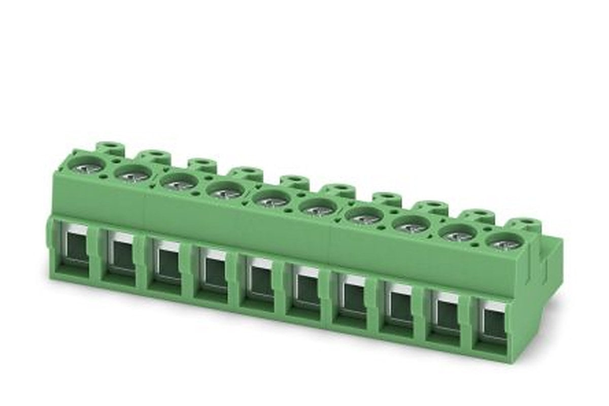 Phoenix Contact PT 1.5/10-PVH-5.0-A Series Pluggable Terminal Block, 10-Contact, 5 mm Pitch, 1 Row, 1935093