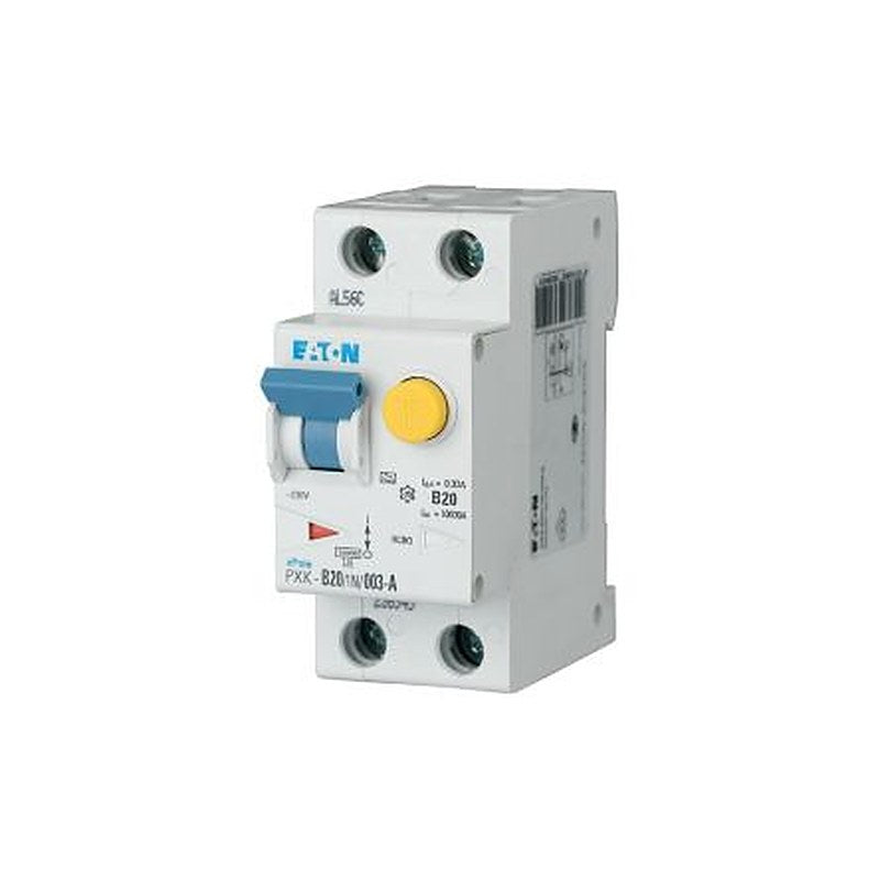 Eaton Residual Current Circuit Breaker with Overload Protection, 20A Current Rating, 1-Pole, 30 mA Trip Sensitivity,
