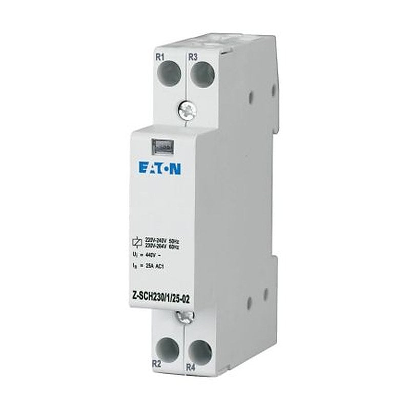 Eaton Z-SCH Installation Contactor, 230V Coil, 2-Pole, 25 A 230V, 2 NC, 440V