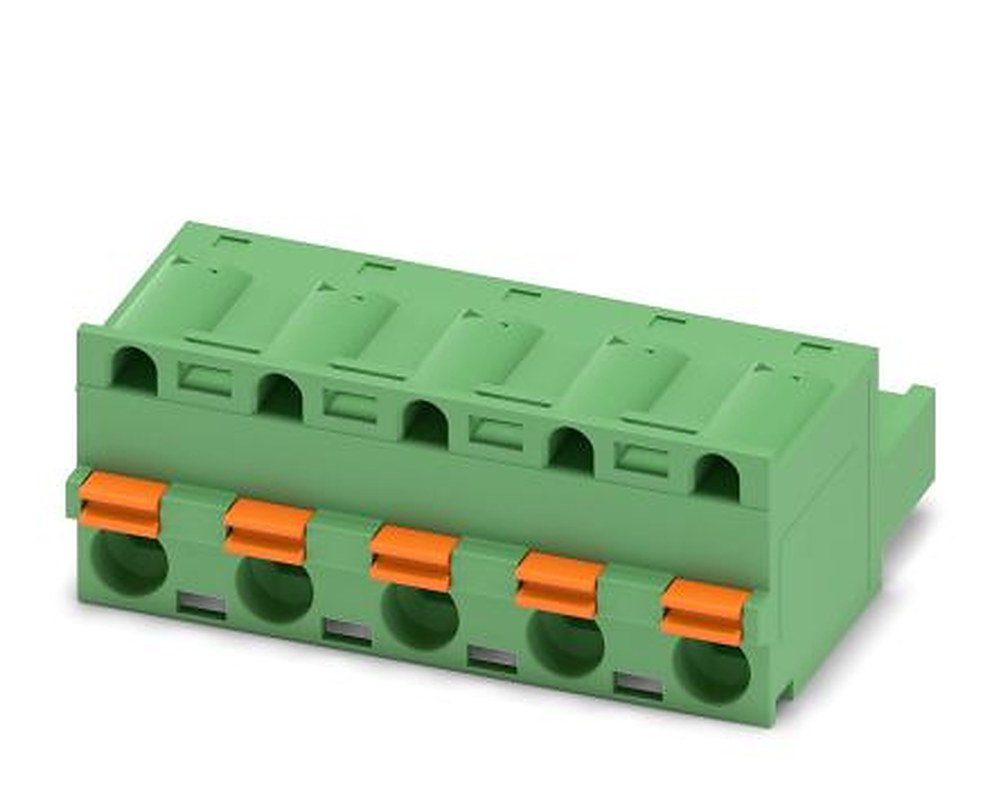 Phoenix Contact GFKC 2.5/5-ST-7.5 Series Pluggable Terminal Block, 5-Contact, 7.5 mm Pitch, 1 Row, 1939442