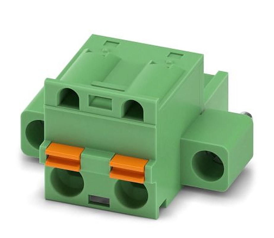 Phoenix Contact GFKC 2.5/2-STF-7.62 Series Pluggable Terminal Block, 2-Contact, 7.62 mm Pitch, 1 Row, 1939743