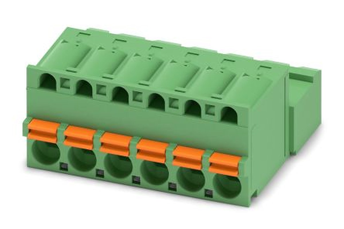 Phoenix Contact FKIC 2.5 HC/6-ST-5.08 Series Pluggable Terminal Block, 6-Contact, 5.08 mm Pitch, 1 Row, 1942633