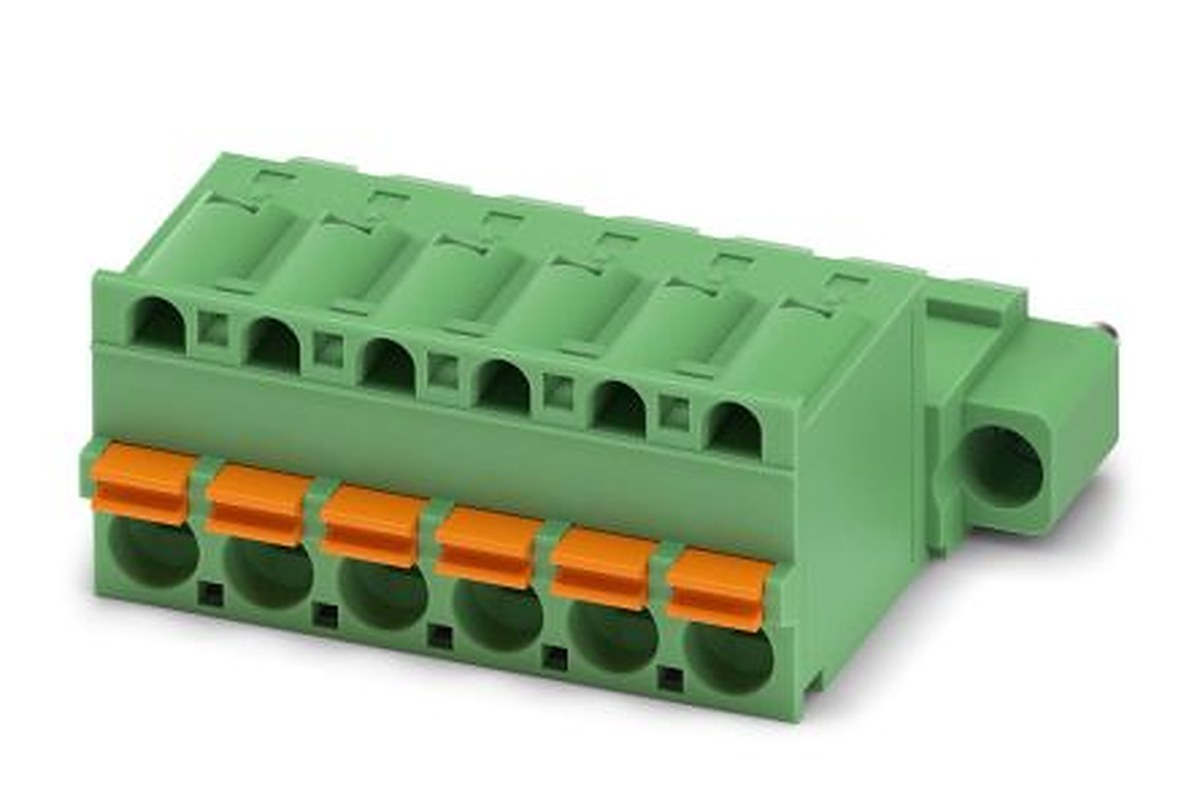 Phoenix Contact FKIC 2.5 HC/6-STF-5.08 Series Pluggable Terminal Block, 6-Contact, 5.08 mm Pitch, 1 Row, 1942743