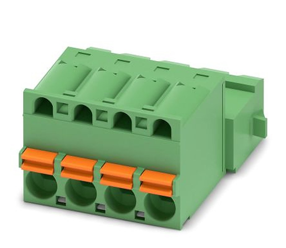 Phoenix Contact FKIC 2.5/4-ST-RN Series Pluggable Terminal Block, 4-Contact, 5 mm Pitch, 1 Row, 1946927