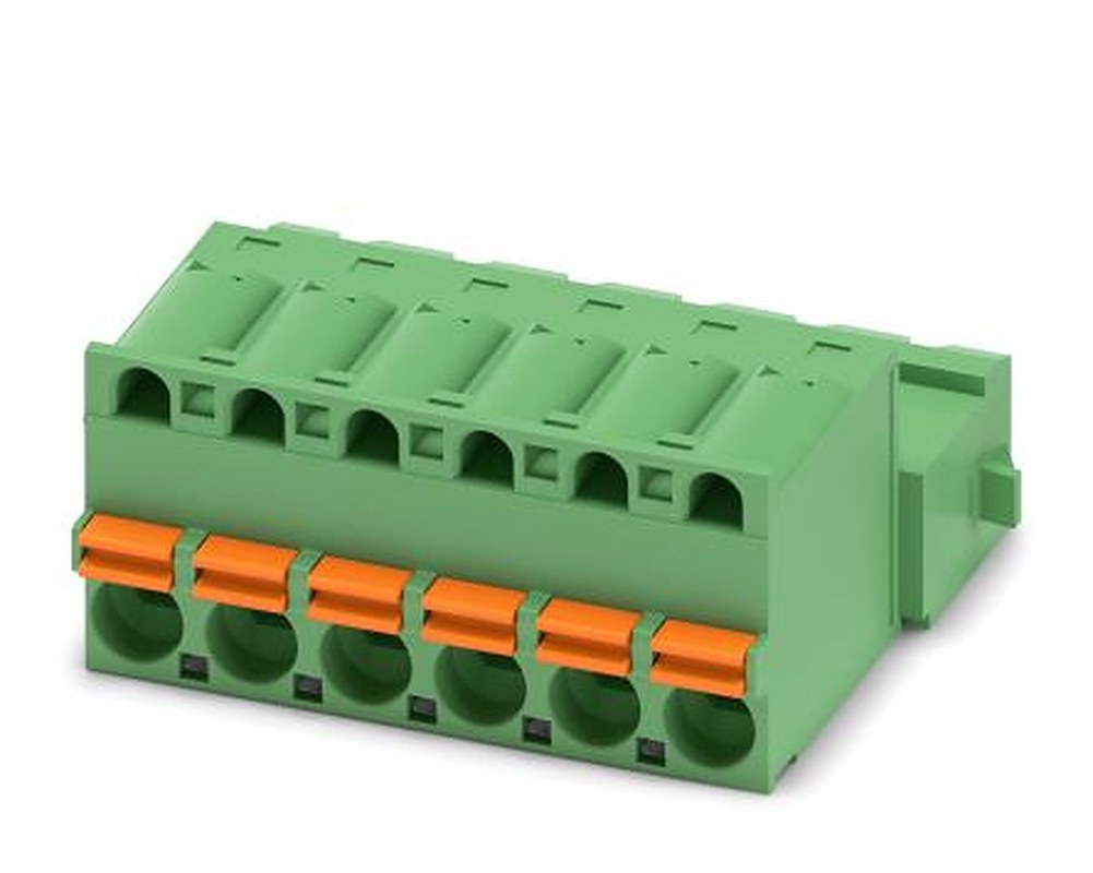 Phoenix Contact FKIC 2.5/6-ST-RN Series Pluggable Terminal Block, 6-Contact, 5 mm Pitch, 1 Row, 1946943