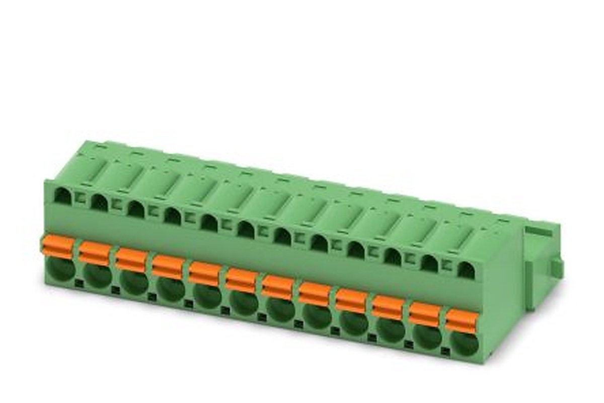 Phoenix Contact FKIC 2.5/12-ST-RN Series Pluggable Terminal Block, 12-Contact, 5 mm Pitch, 1 Row, 1947007