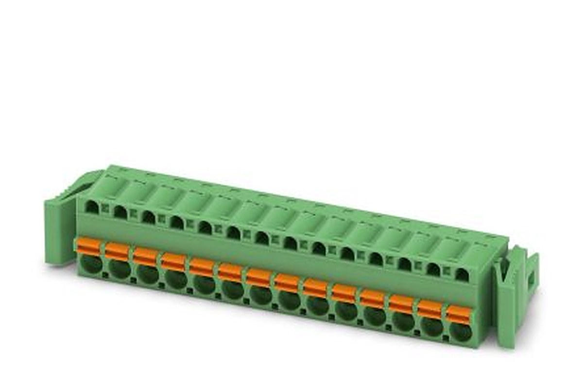 Phoenix Contact FKC 2.5/14-ST-RF Series Pluggable Terminal Block, 14-Contact, 5 mm Pitch, 1 Row, 1947175