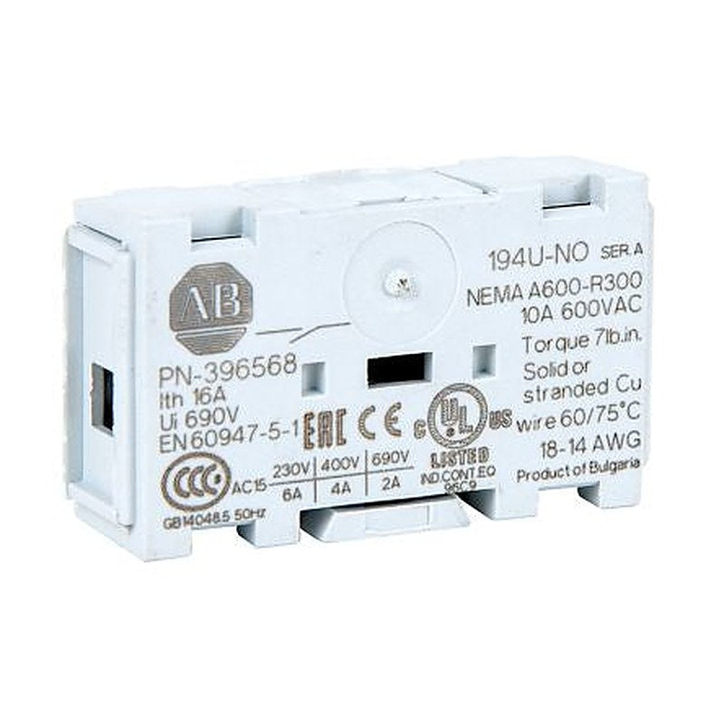 Allen Bradley Switch Disconnector Auxiliary Switch NO, 194U Series for Use with 194U Series Disconnect Switches