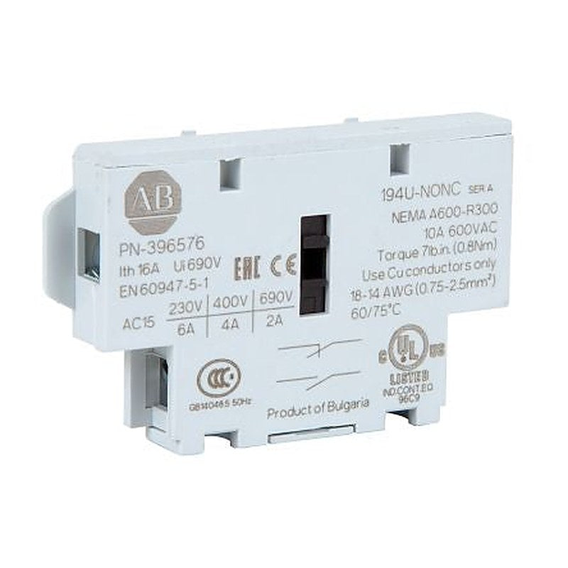 Allen Bradley Switch Disconnector Auxiliary Switch SPDT, 194U Series for Use with 194U Series Disconnect Switches