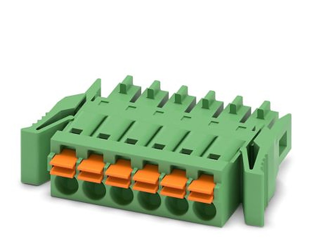 Phoenix Contact FMC 1.5/6-ST-3.5-RF Series Pluggable Terminal Block, 6-Contact, 3.5 mm Pitch, 1 Row, 1952063