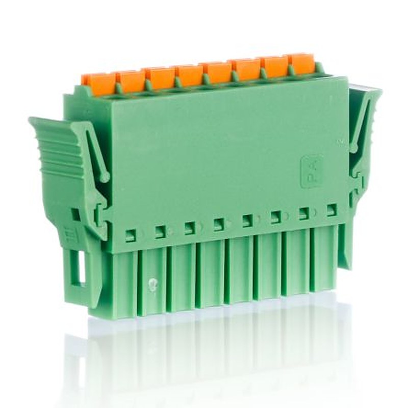 Phoenix Contact FMC 1.5/8-ST-3.5-RF Series Pluggable Terminal Block, 8-Contact, 3.5 mm Pitch, 1 Row, 1952089