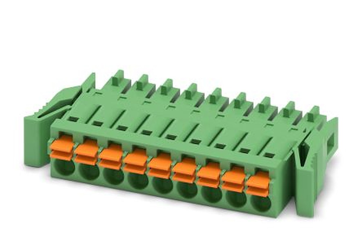 Phoenix Contact FMC 1.5/9-ST-3.5-RF Series Pluggable Terminal Block, 9-Contact, 3.5 mm Pitch, 1 Row, 1952092