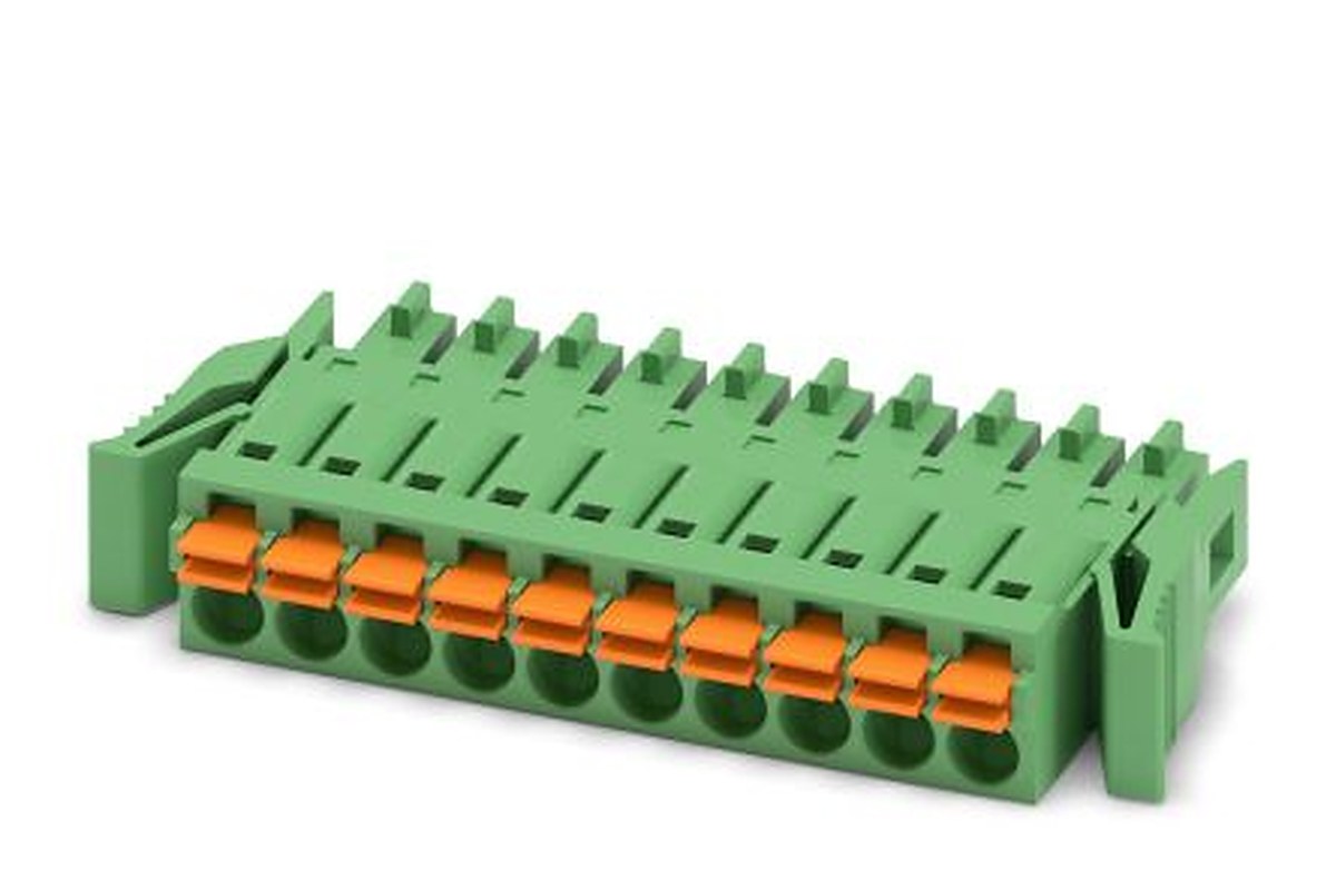 Phoenix Contact FMC 1.5/10-ST-3.5-RF Series Pluggable Terminal Block, 10-Contact, 3.5 mm Pitch, 1 Row, 1952102
