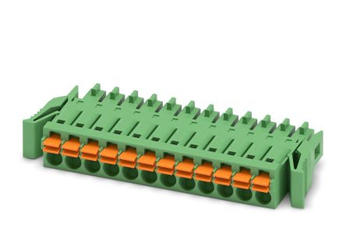 Phoenix Contact FMC 1.5/12-ST-3.5-RF Series Pluggable Terminal Block, 12-Contact, 3.5 mm Pitch, 1 Row, 1952128