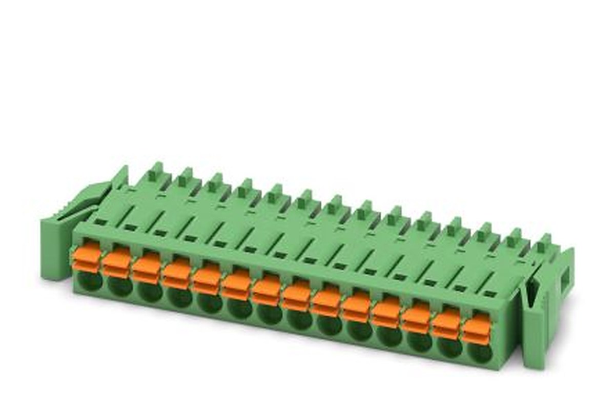 Phoenix Contact FMC 1.5/14-ST-3.5-RF Series Pluggable Terminal Block, 14-Contact, 3.5 mm Pitch, 1 Row, 1952144