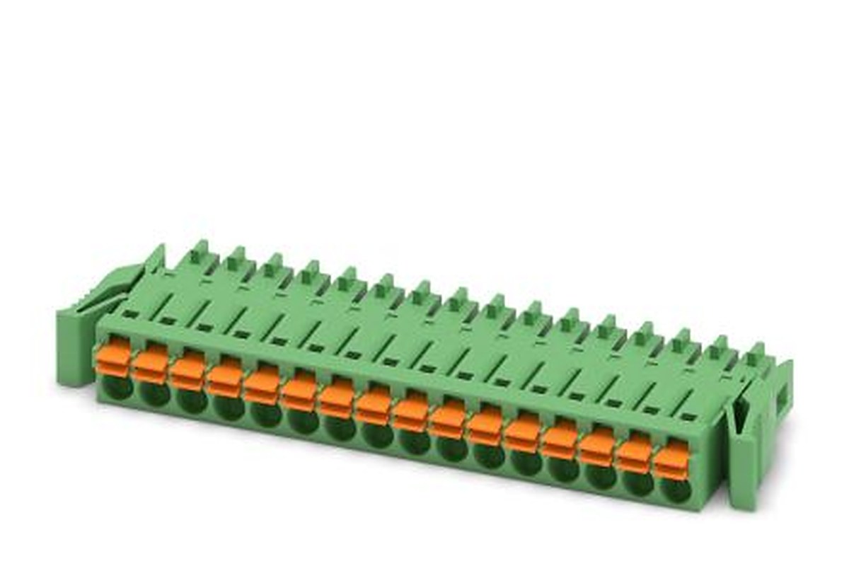 Phoenix Contact FMC 1.5/16-ST-3.5-RF Series Pluggable Terminal Block, 16-Contact, 3.5 mm Pitch, 1 Row, 1952160