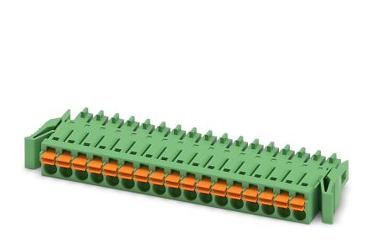 Phoenix Contact FMC 1.5/17-ST-3.5-RF Series Pluggable Terminal Block, 17-Contact, 3.5 mm Pitch, 1 Row, 1952173