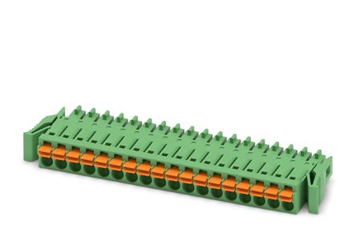 Phoenix Contact FMC 1.5/18-ST-3.5-RF Series Pluggable Terminal Block, 18-Contact, 3.5 mm Pitch, 1 Row, 1952186