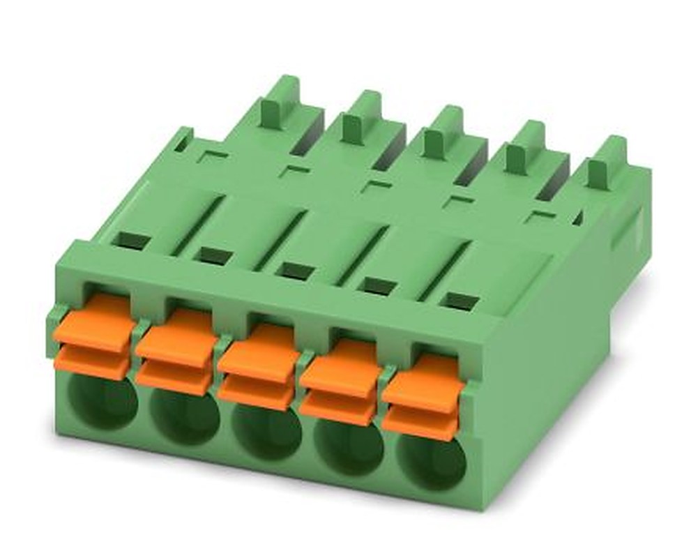 Phoenix Contact FMC 1.5/5-ST-3.5 Series Pluggable Terminal Block, 5-Contact, 3.5 mm Pitch, 1 Row, 1952296