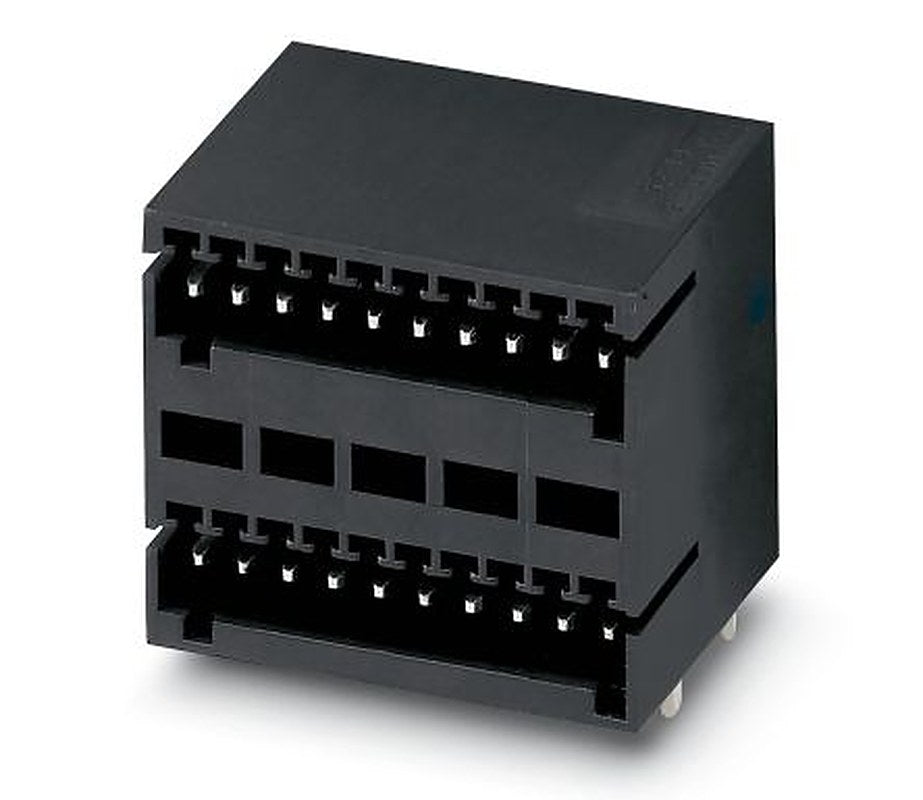 Phoenix Contact MCD 0.5/12-G1-2.5 HT BK Series Pluggable Terminal Block, 12-Contact, 2.5 mm Pitch, 2 Row, 1955141