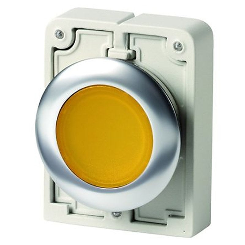 Eaton M30 Series Yellow Momentary Push Button Switch, 30.5 mm Cutout, IP67, IP66, IP69